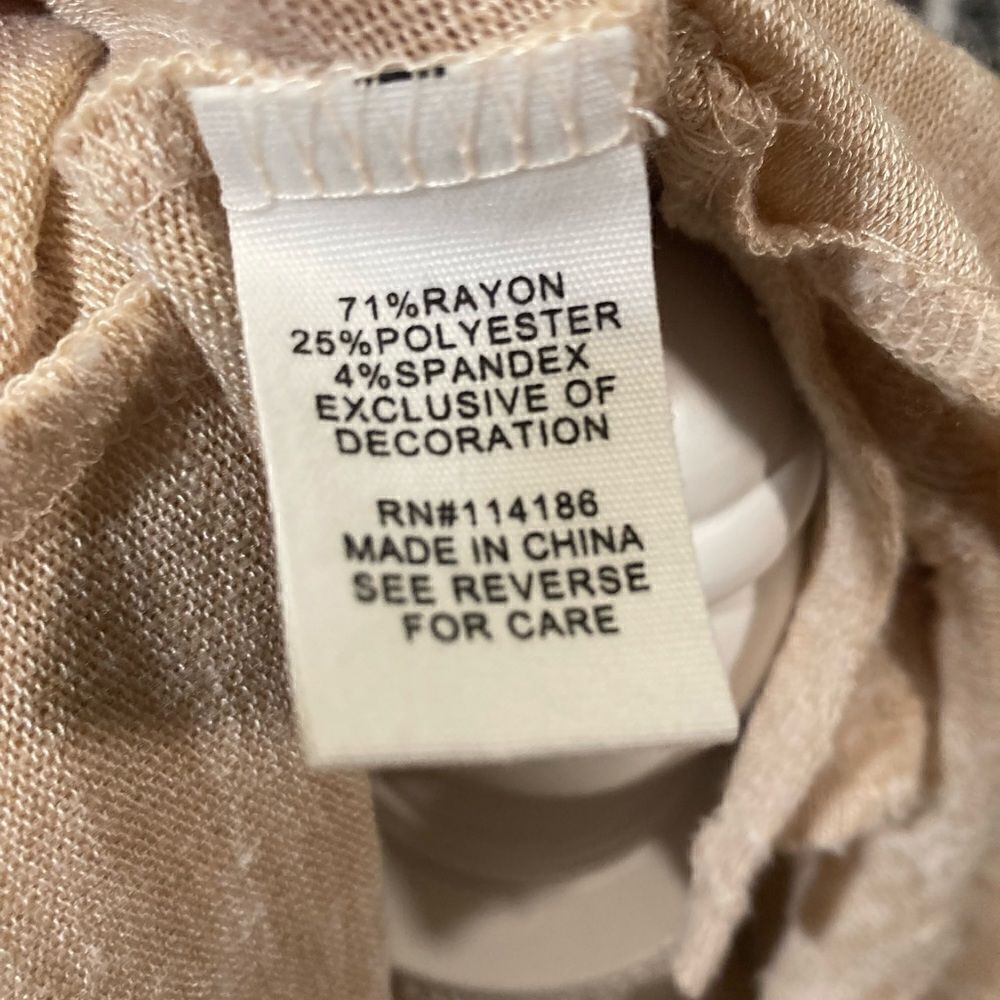 89th & Madison Open Front Beige and Cream Cardigan - Picture 8 of 9